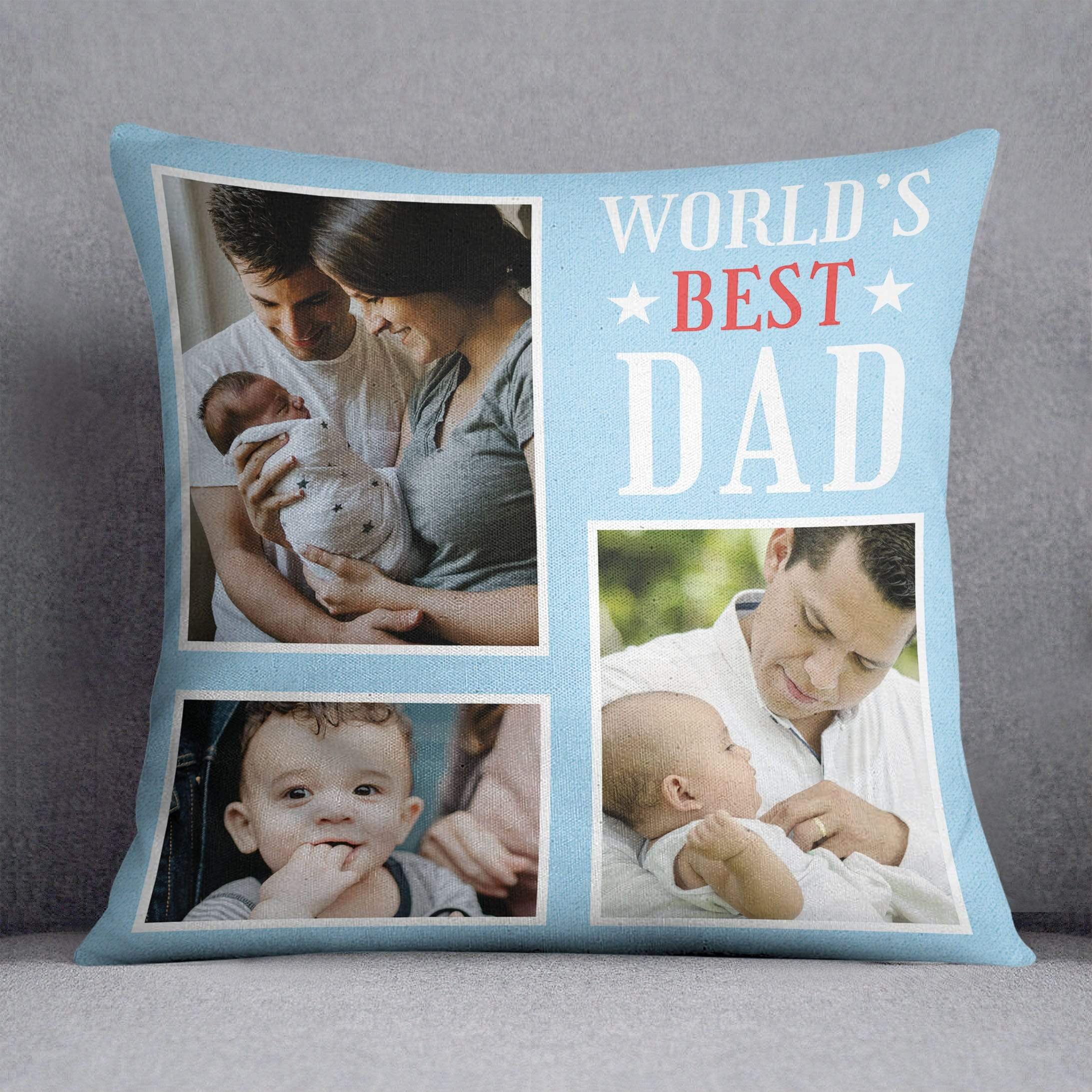 World's Best Photo Collage Personalised Cushion